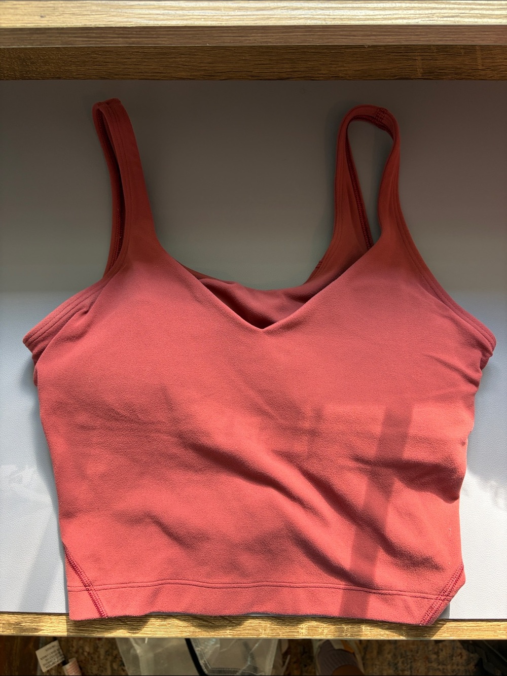 lululemon athletica Seamless V-Neck Crop Tank - Coral